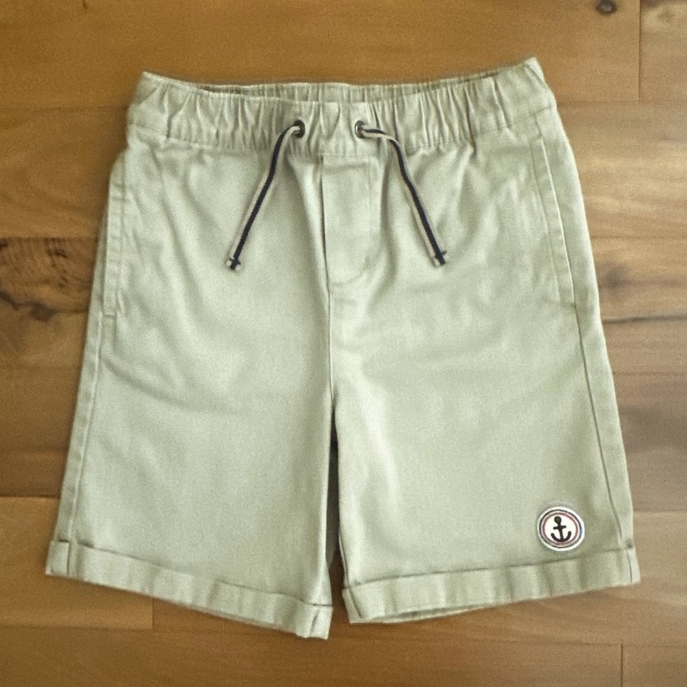 Janie & Jack School Kids Boy Pull Up Shorts Pants, Tan Size 7 US, Cotton Stretch